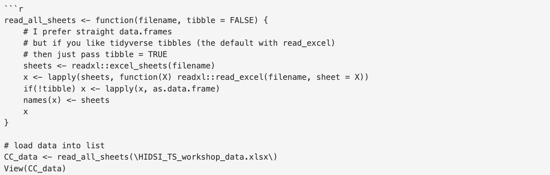 R Notebook load code